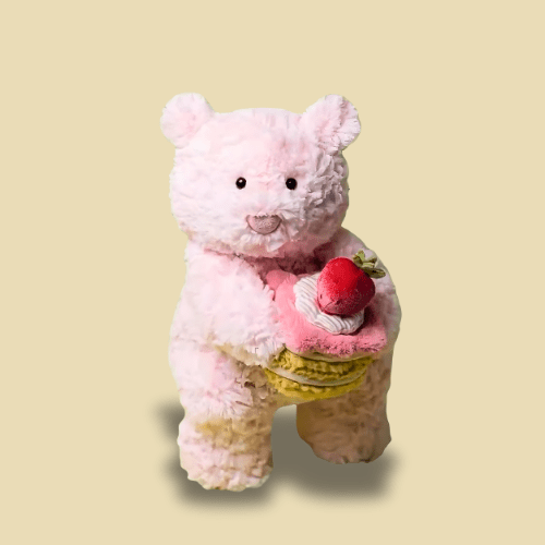 Leola Bear with Strawberry Cake